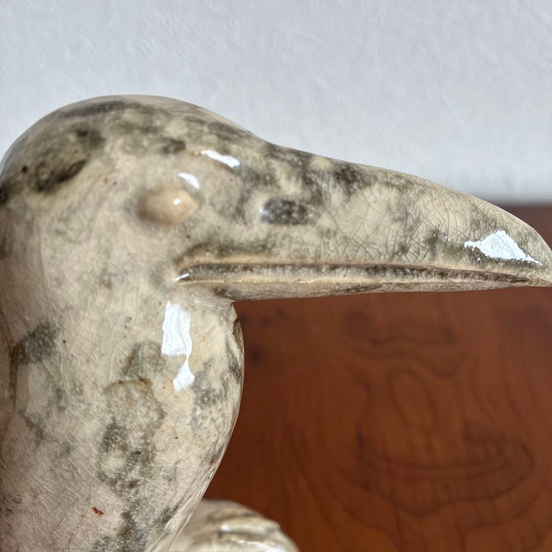 陶器製　鳥の置物