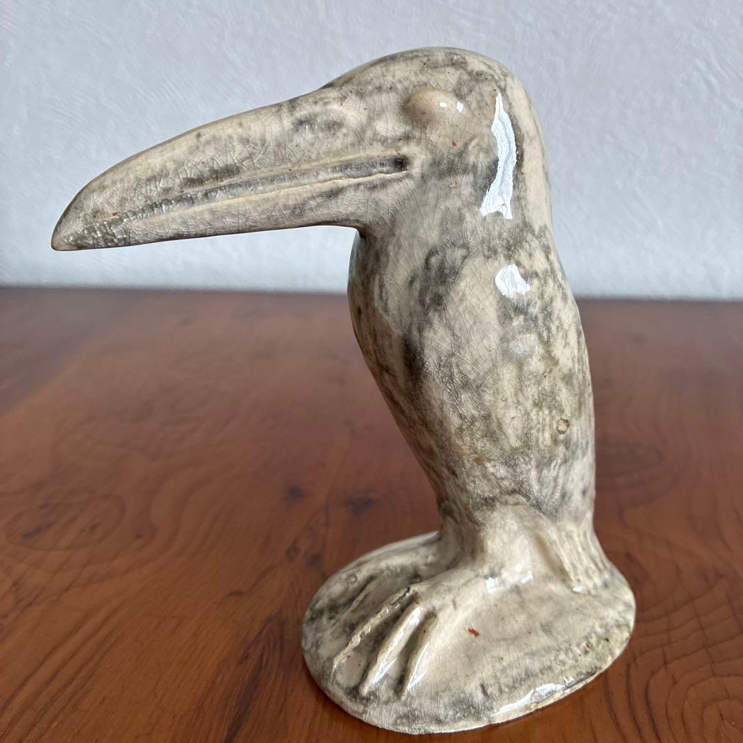 陶器製　鳥の置物