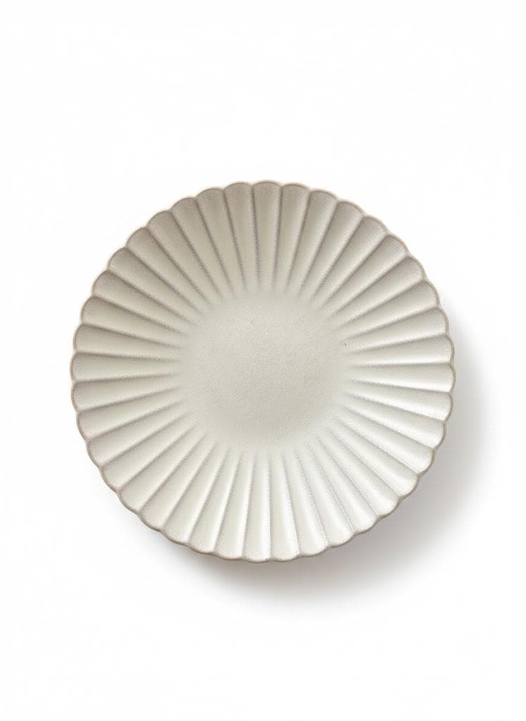 【新品】白峰園 手造り深皿 2枚セット 赤津焼 23.5cm 陶器 オフホワイト