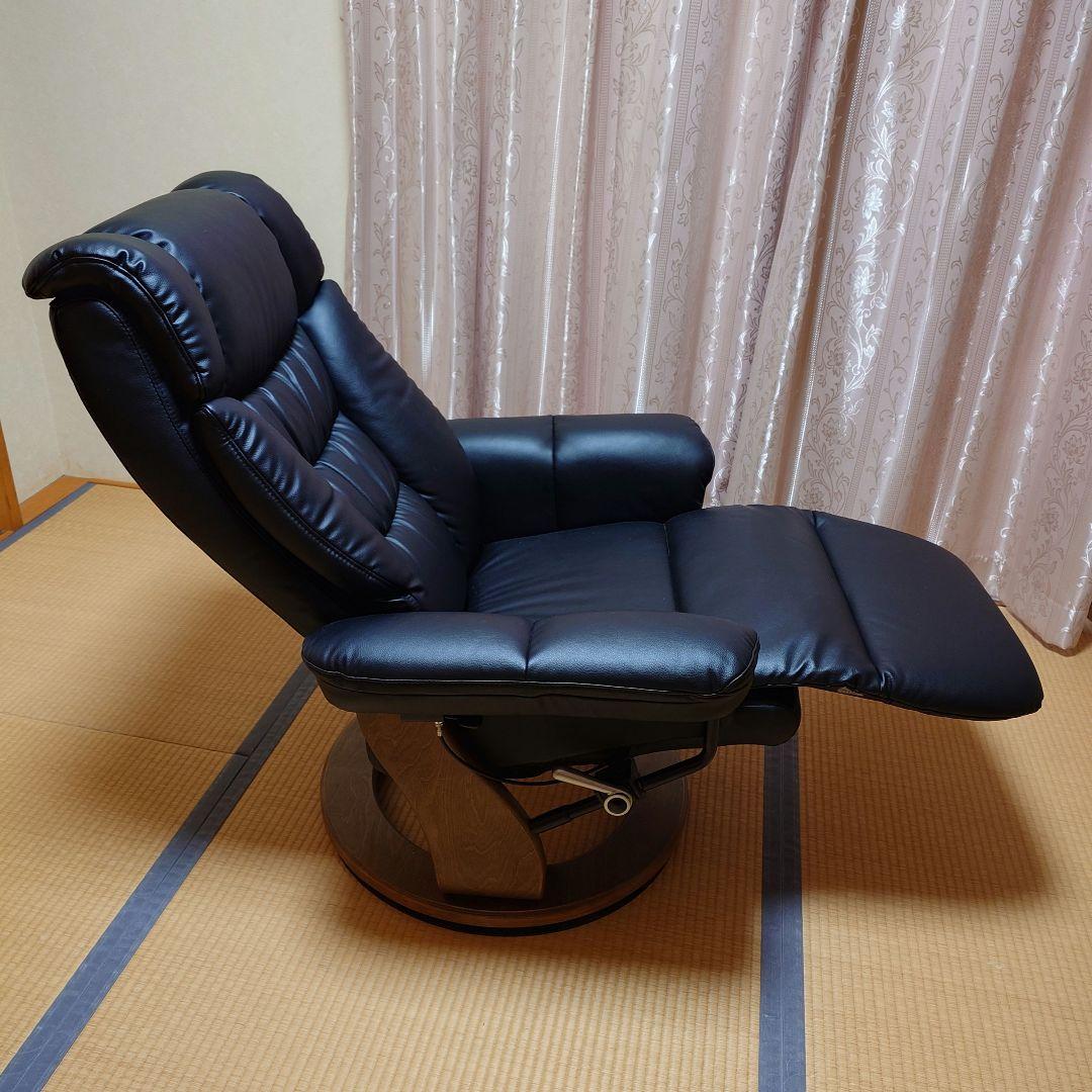 1人掛け　リクライニングソファ　ブラック　　パーソナルチェア　フラット