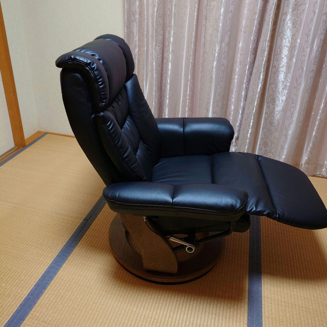 1人掛け　リクライニングソファ　ブラック　　パーソナルチェア　フラット