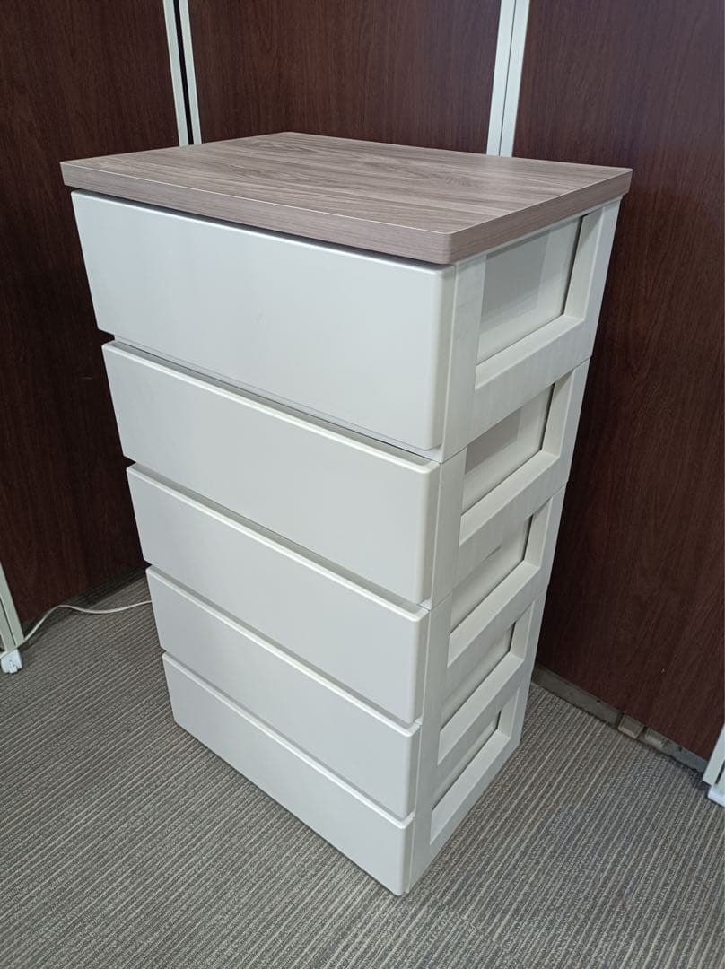 [八5239] 5段衣装ケース　プラケース