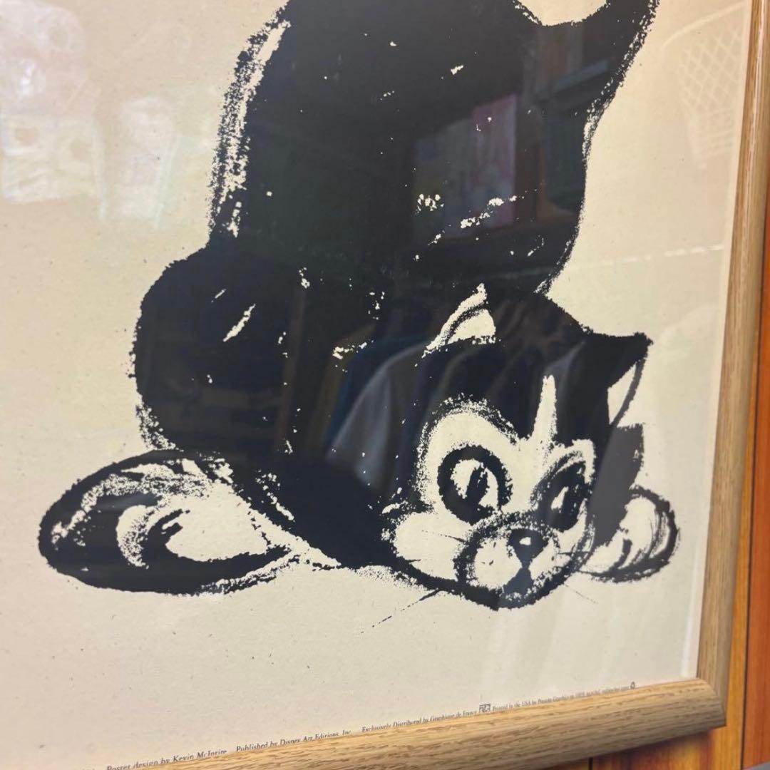 ディズニー　ピノキオ　猫　絵画