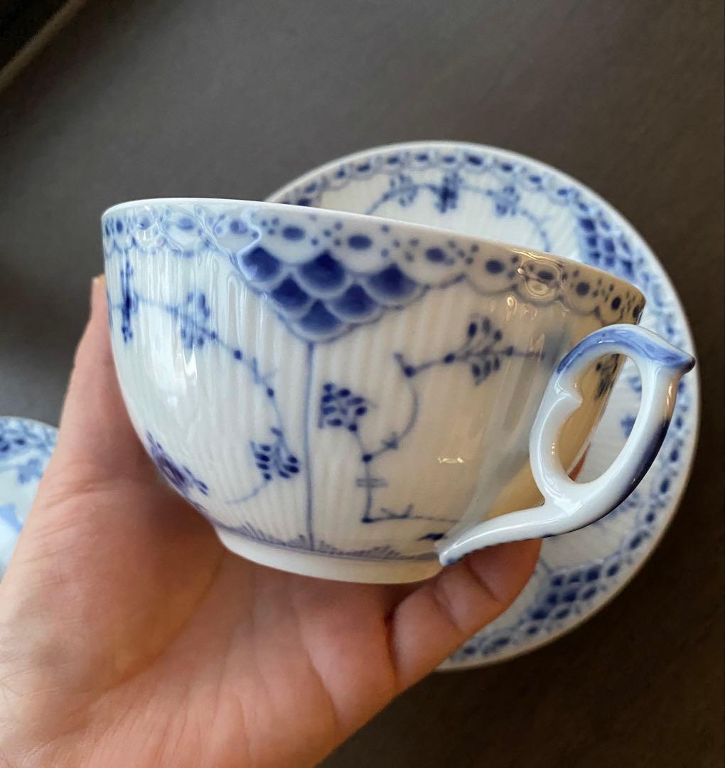 ロイヤルコペンハーゲンブルーフルーテッド1/764 金継ぎ難あり