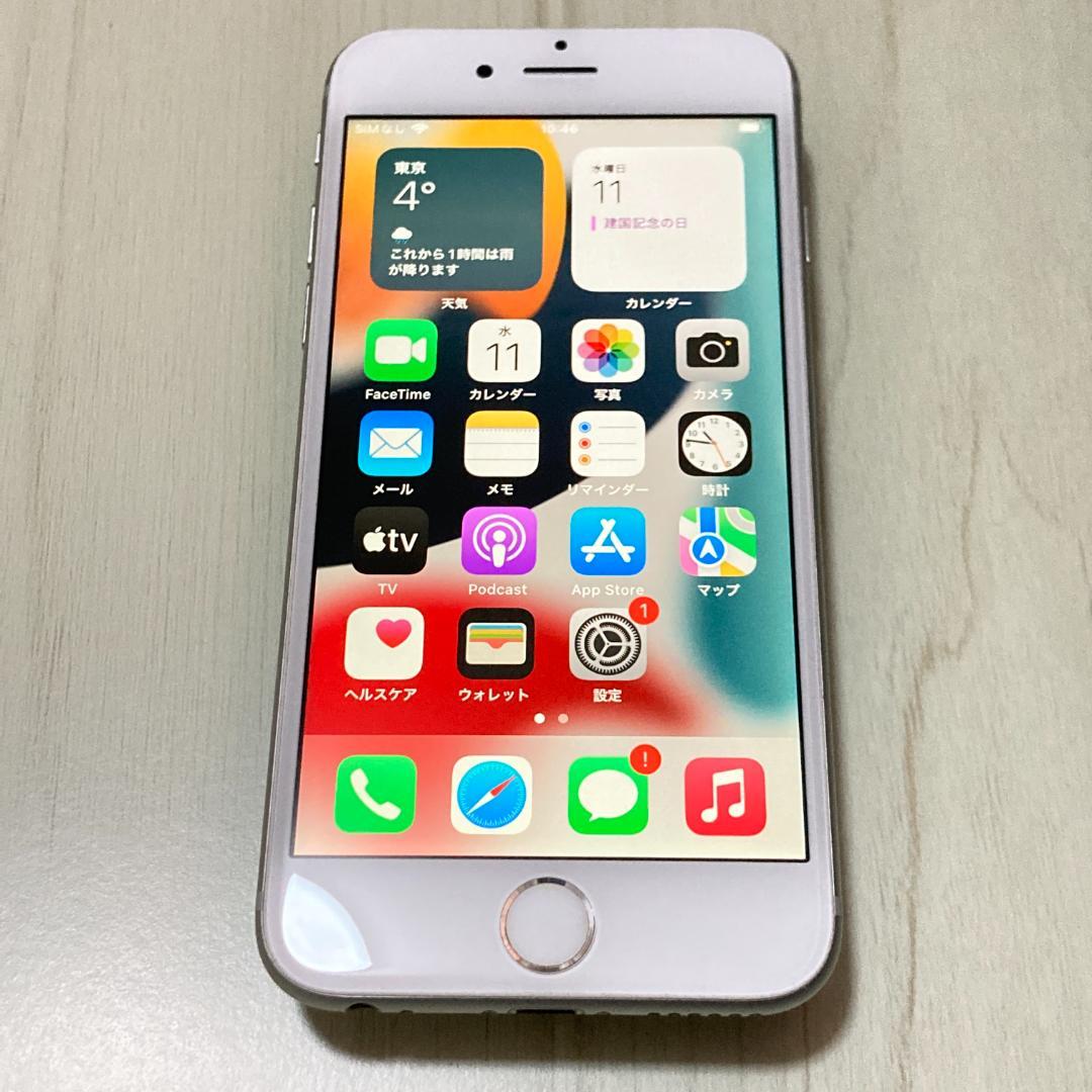 動作品 iPhone 6s シルバー 64GB SIMフリー 充電71％