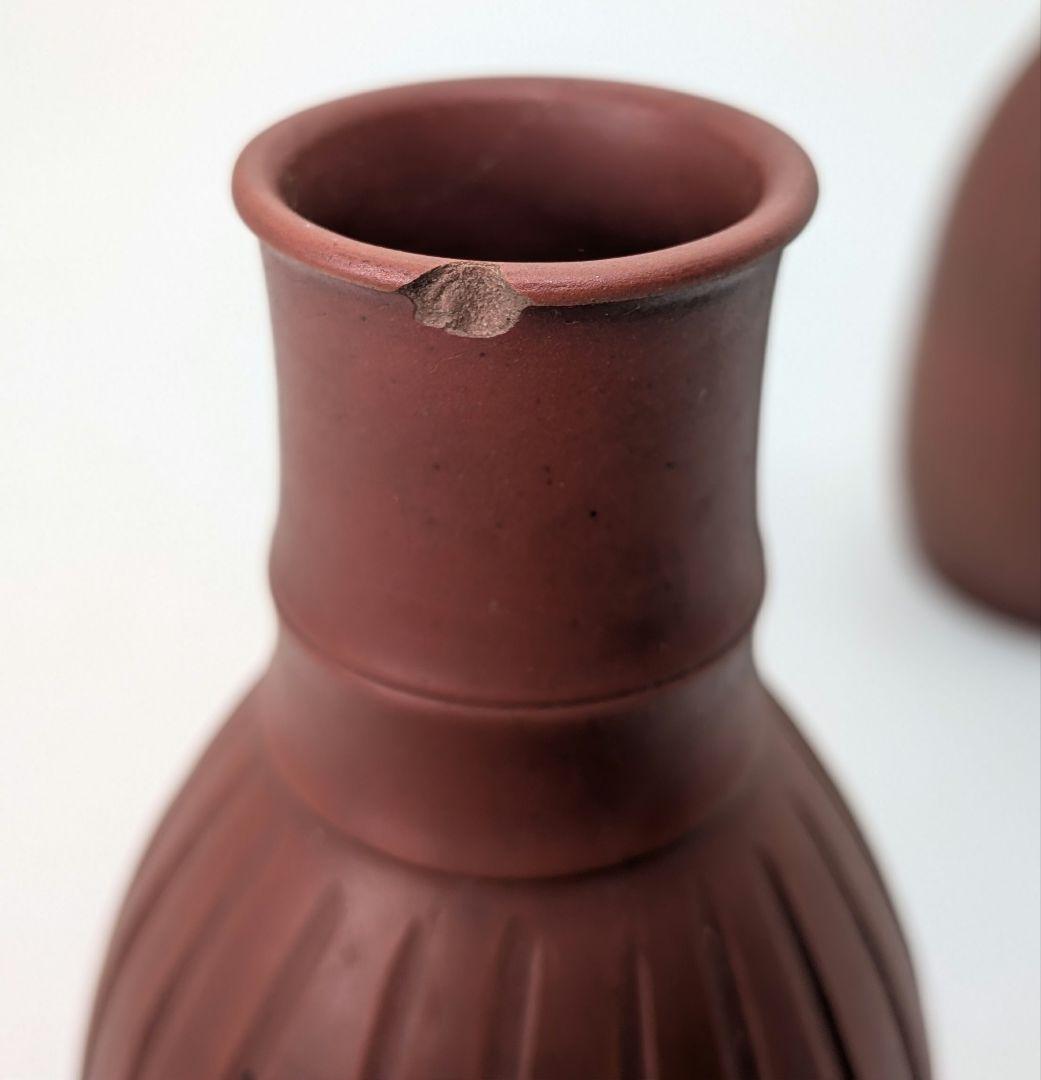 明治～昭和初期 桃蹊堂 備前焼 酒器揃（徳利&ぐい呑二対） 合箱 とっくり 食器