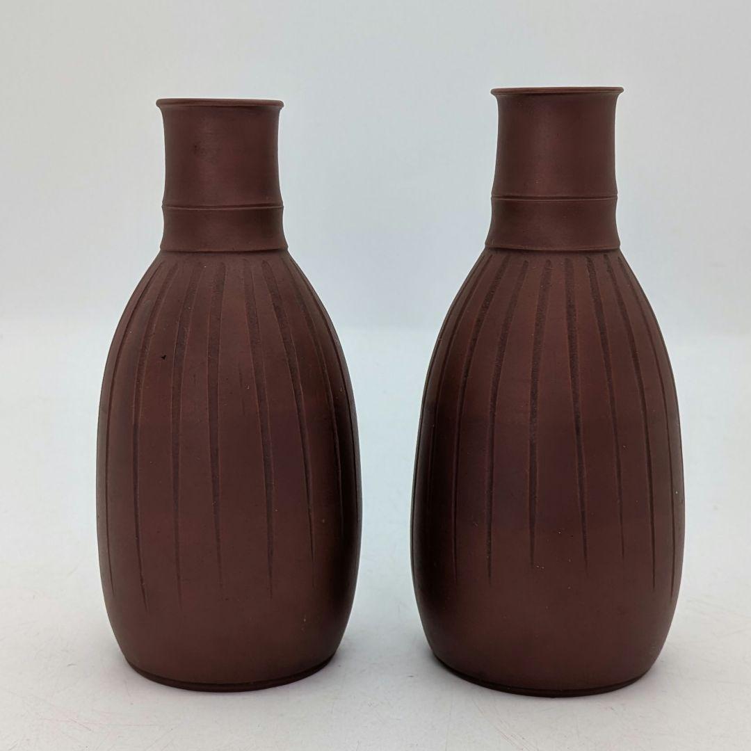 明治～昭和初期 桃蹊堂 備前焼 酒器揃（徳利&ぐい呑二対） 合箱 とっくり 食器