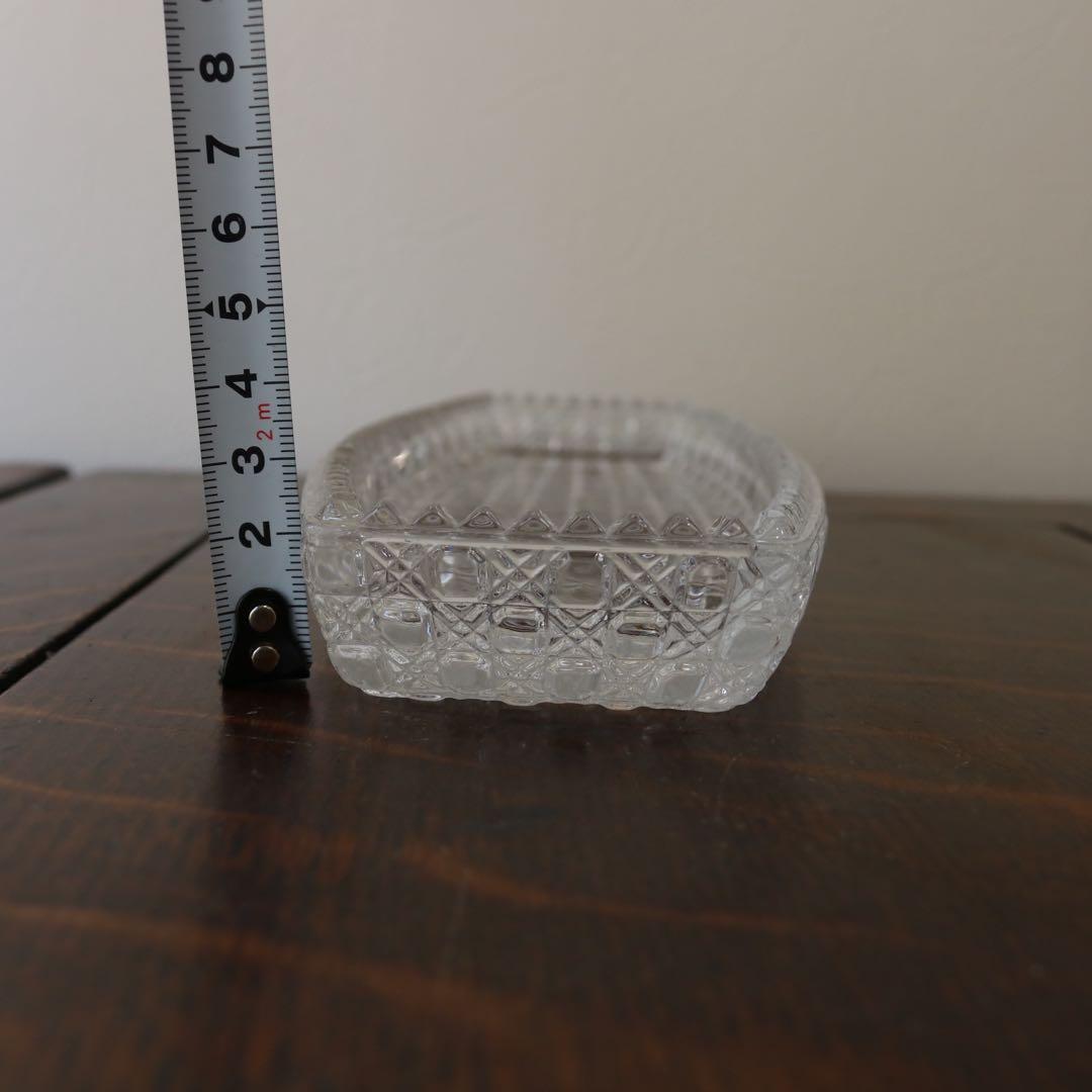 和硝子 籠目突出し皿　和ガラス　長皿　6セット（アンティーク古道具蚤の市骨董