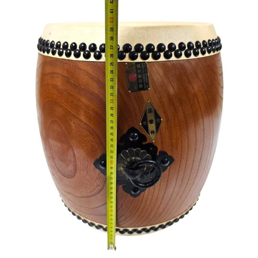 2324 本欅胴 1尺×1尺3寸 堀田新五郎 台バチ付 銘板 太鼓