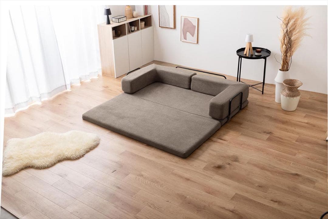 【幅155cm】フロアソファ　モカ