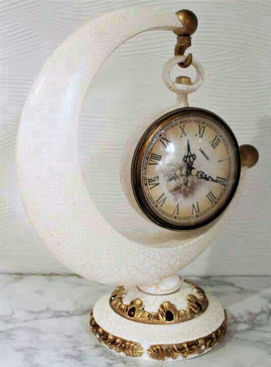 LISHENG無音置き時計”サン·ムーンアンティークdesign北欧