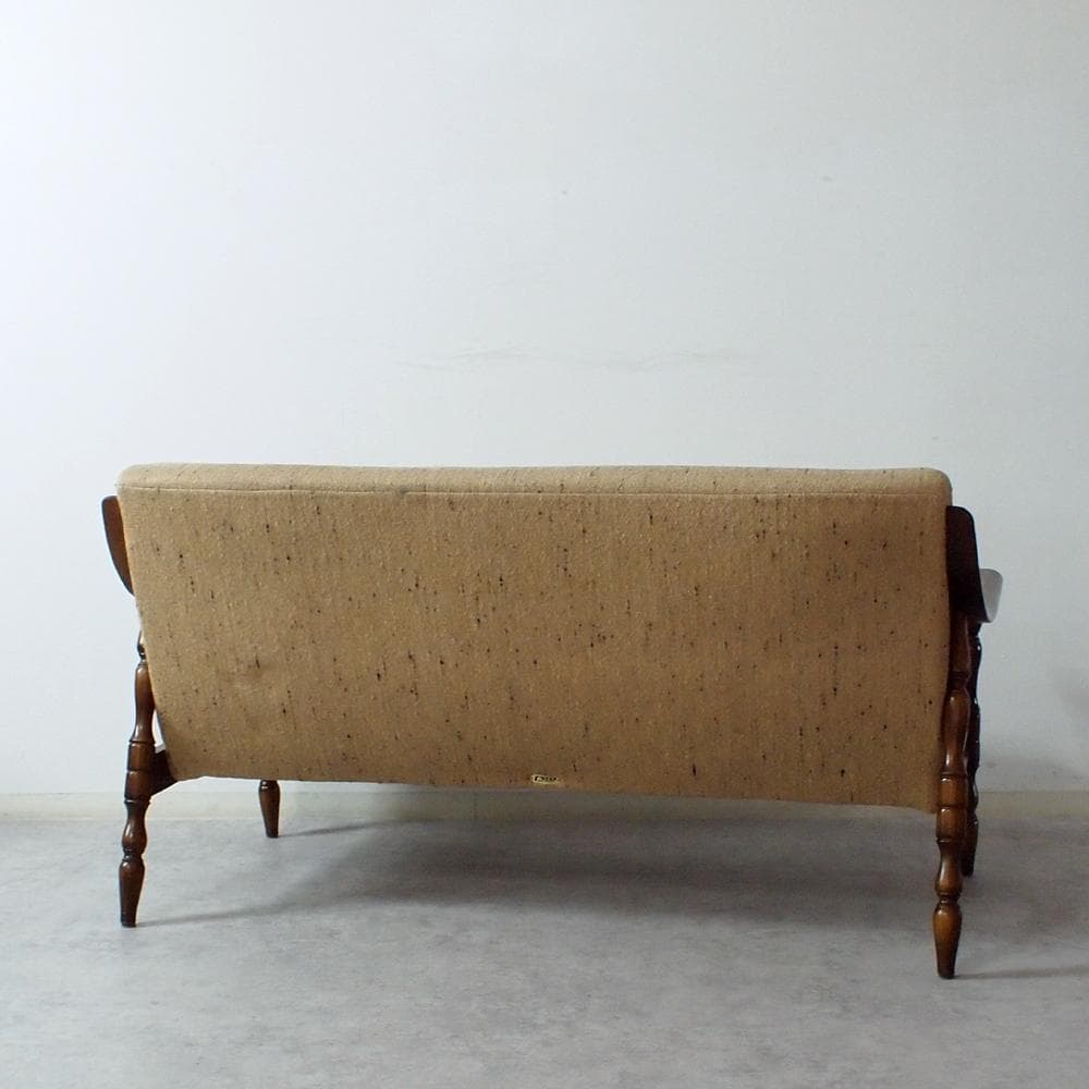 オールドカリモク 2人掛けソファ レトロ Kチェア ZR24567