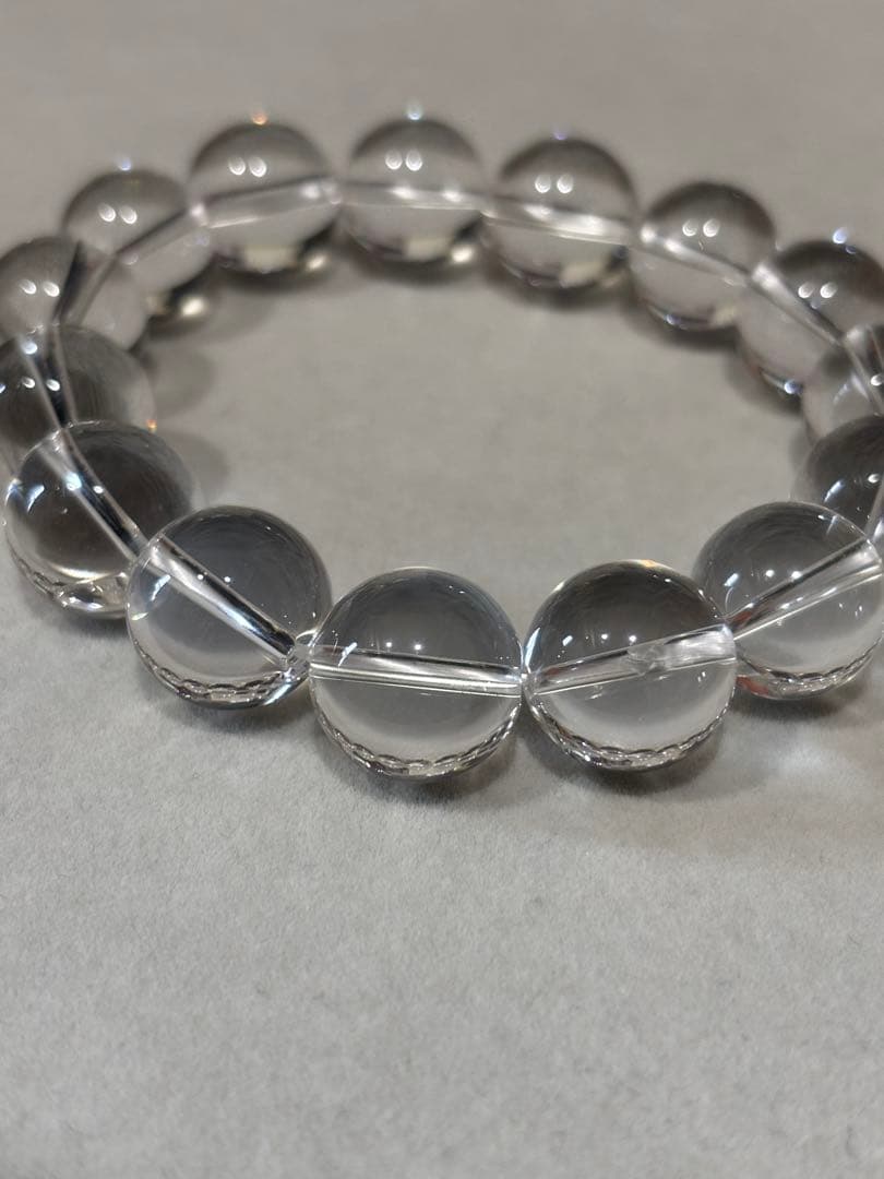 天然水晶　14mm珠ブレスレット