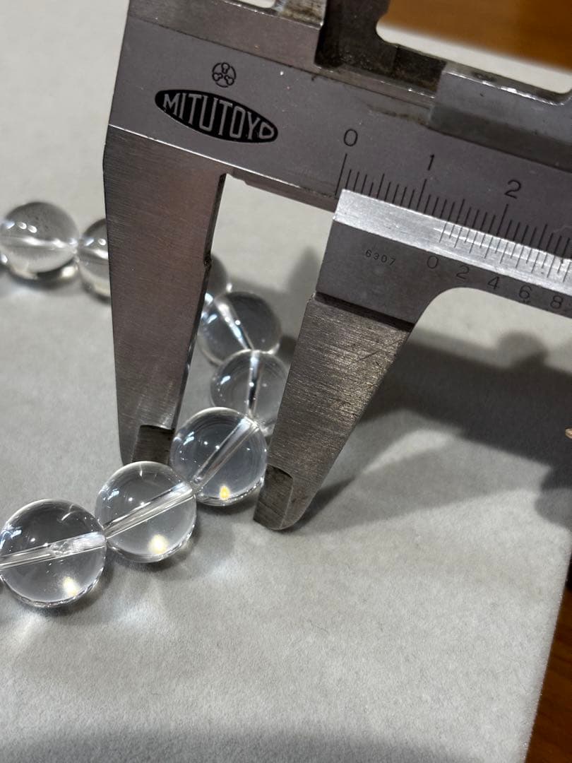 天然水晶　14mm珠ブレスレット