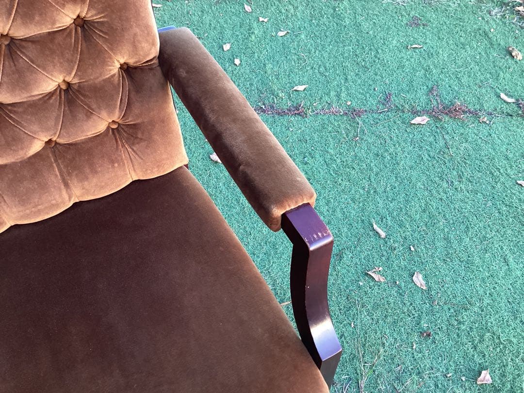 1人掛けソファ　アームチェア　ベロア調　椅子　ソファ