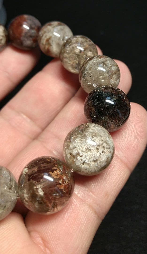 専用【希少,美品】ホワイトレッドガーデンクォーツ　１６㎜　ブレスレット　大玉