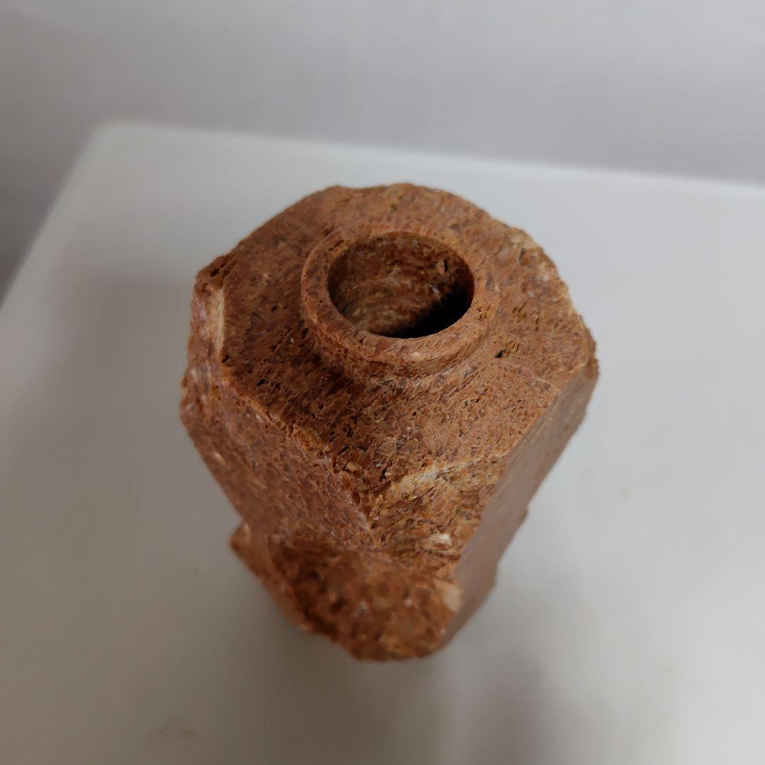 自然石 花瓶 茶色 Irregular
