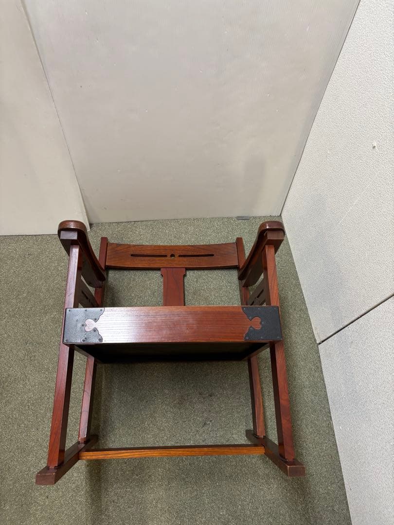 ② 昭和レトロ　和家具　和風アームローチェア　座椅子　ヴィンテージチェア当時物