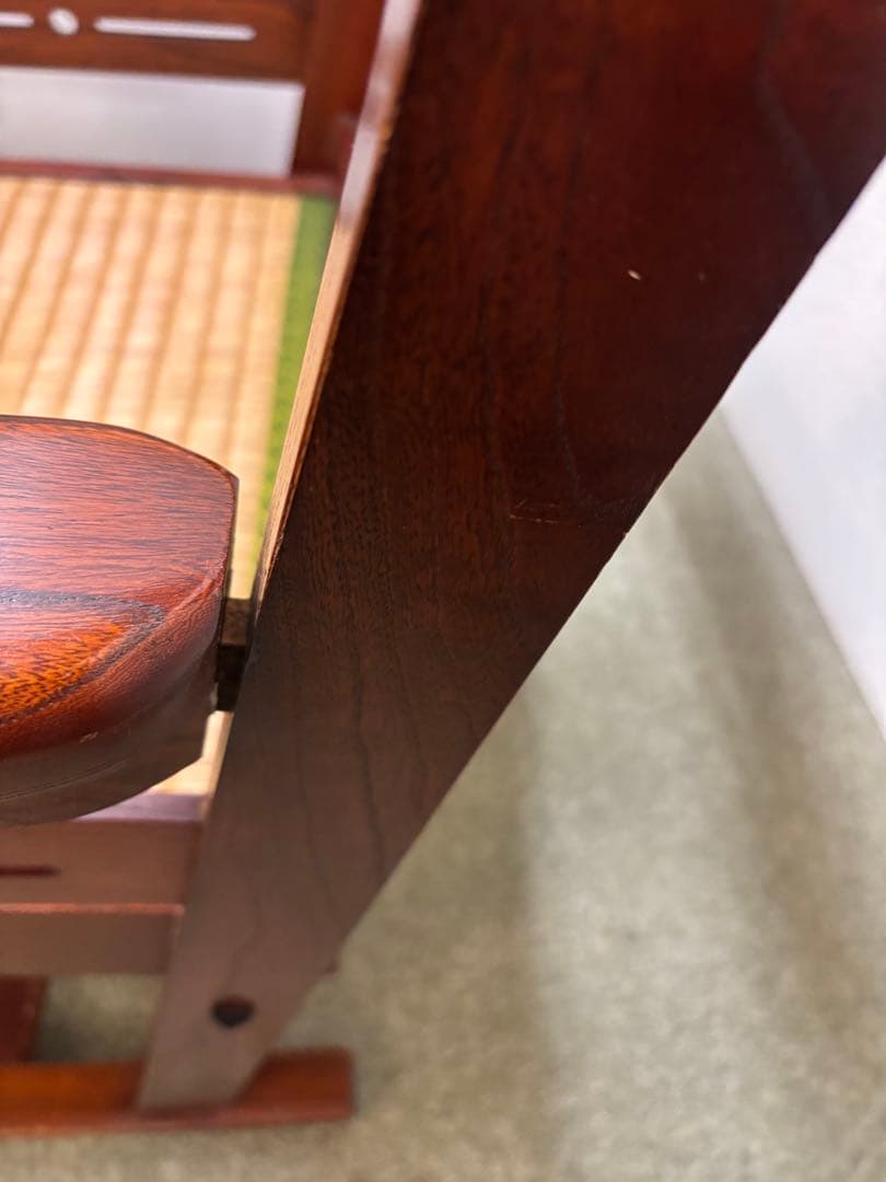 ② 昭和レトロ　和家具　和風アームローチェア　座椅子　ヴィンテージチェア当時物