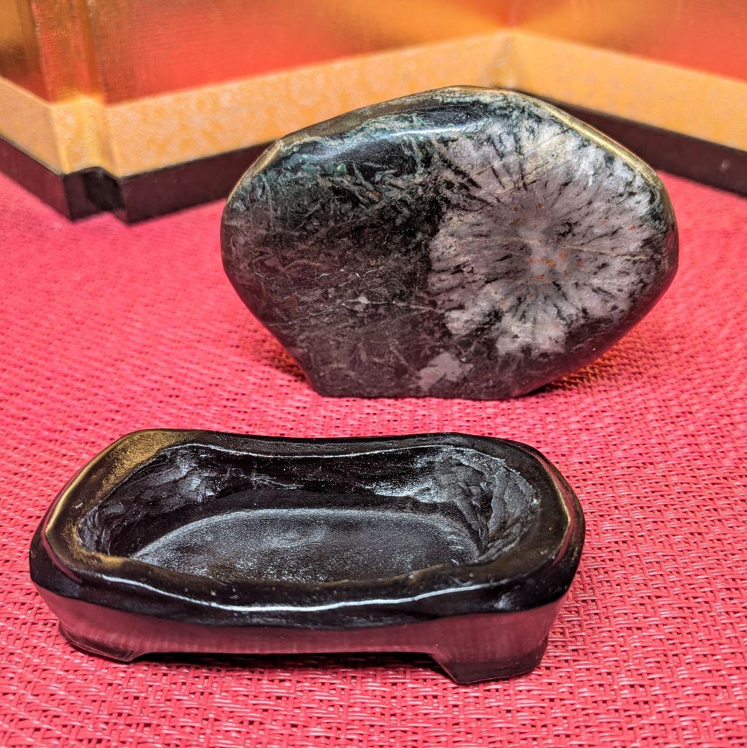 菊花石 岐阜県根尾谷産２個セット 鑑賞石 観賞石 水石 盆石 天然石 置物