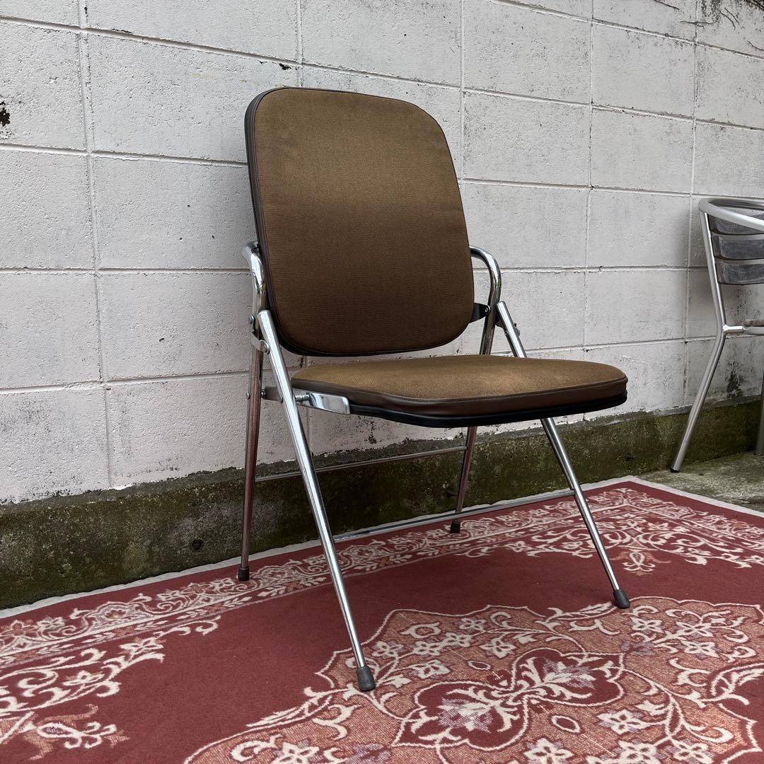 ビンテージ古家具◾️okamura 岡村 折り畳みチェア 椅子 インダストリアル