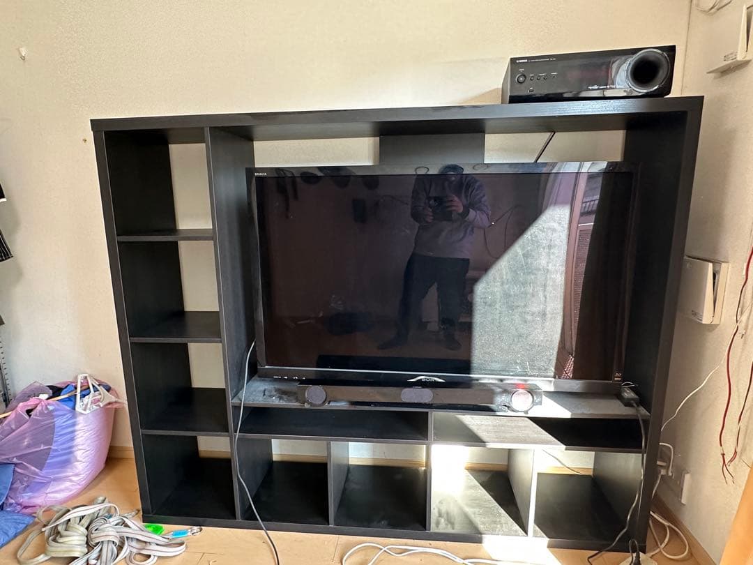 引越し 断捨離中 IKEA LAPPLAND テレビ収納 ブラック TVボード