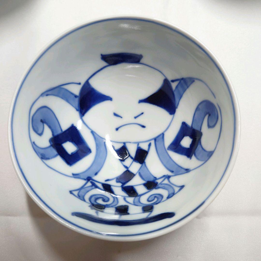 青花　しん窯　奴だこ　飯茶碗　5個