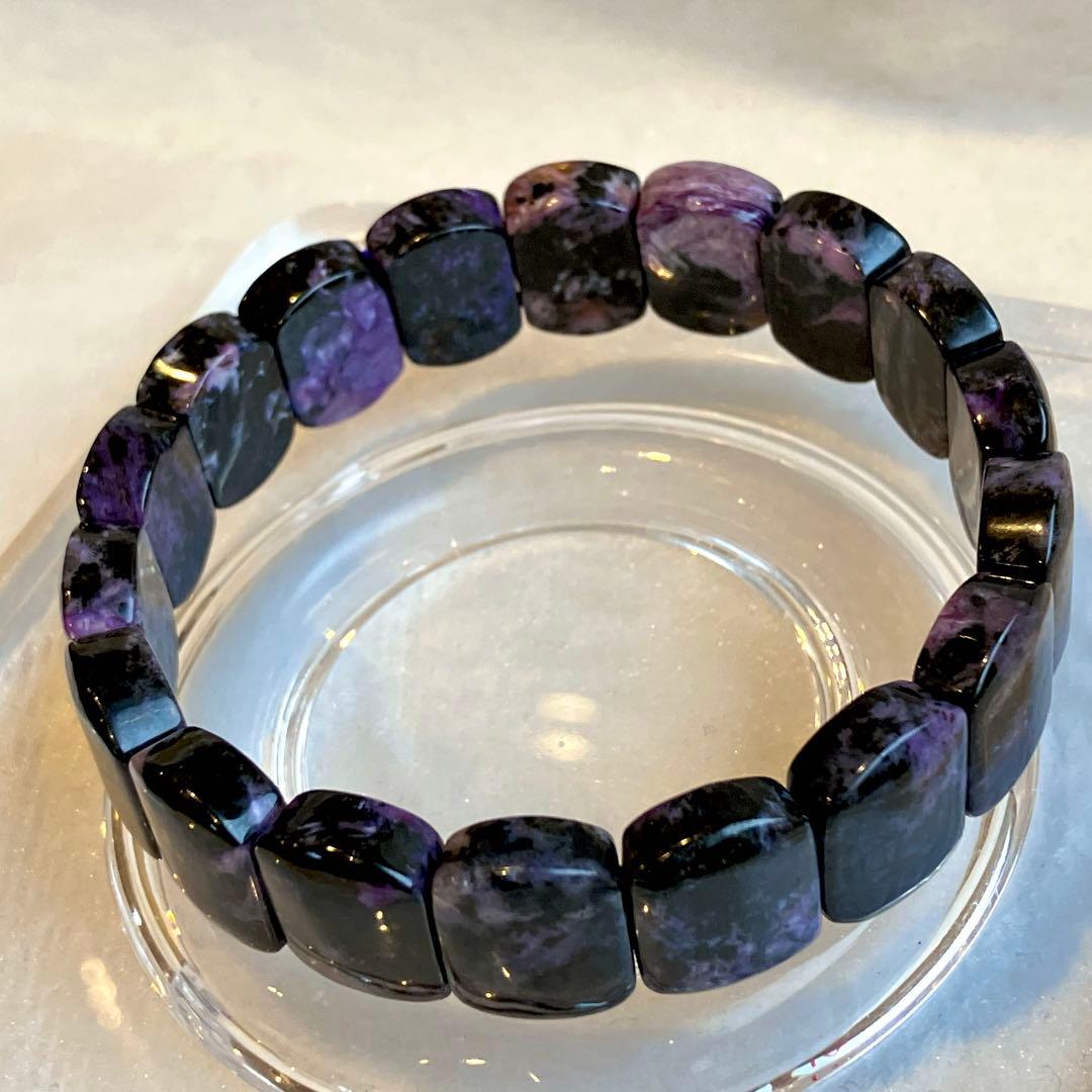 r*n様 黒が主役！チャロアイト ソフトバングル 世界三大ヒーリングストーン