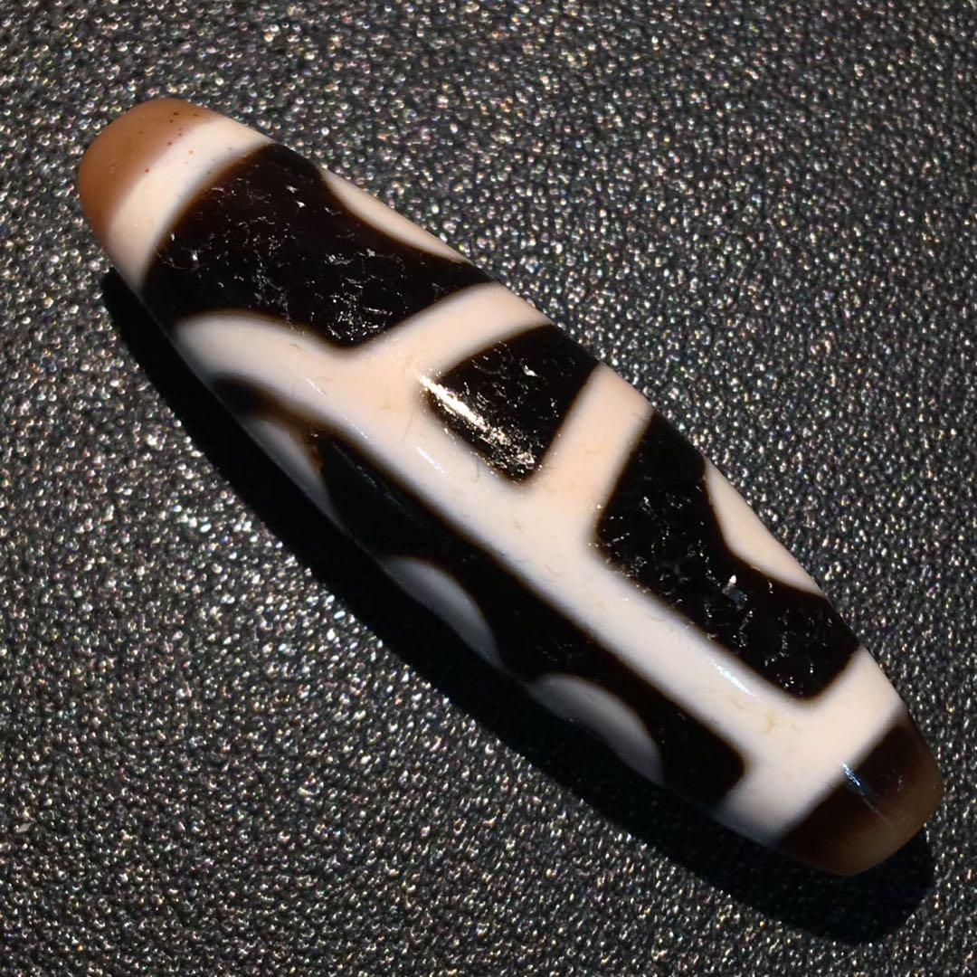 極上手作五眼天珠 希少 天珠 瑪瑙 茶 ビーズ 開運 魔除け 根付