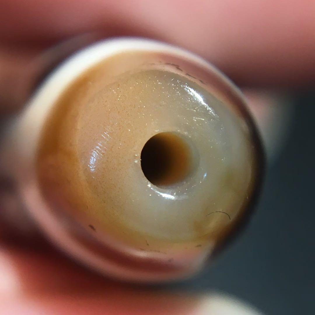 極上手作五眼天珠 希少 天珠 瑪瑙 茶 ビーズ 開運 魔除け 根付