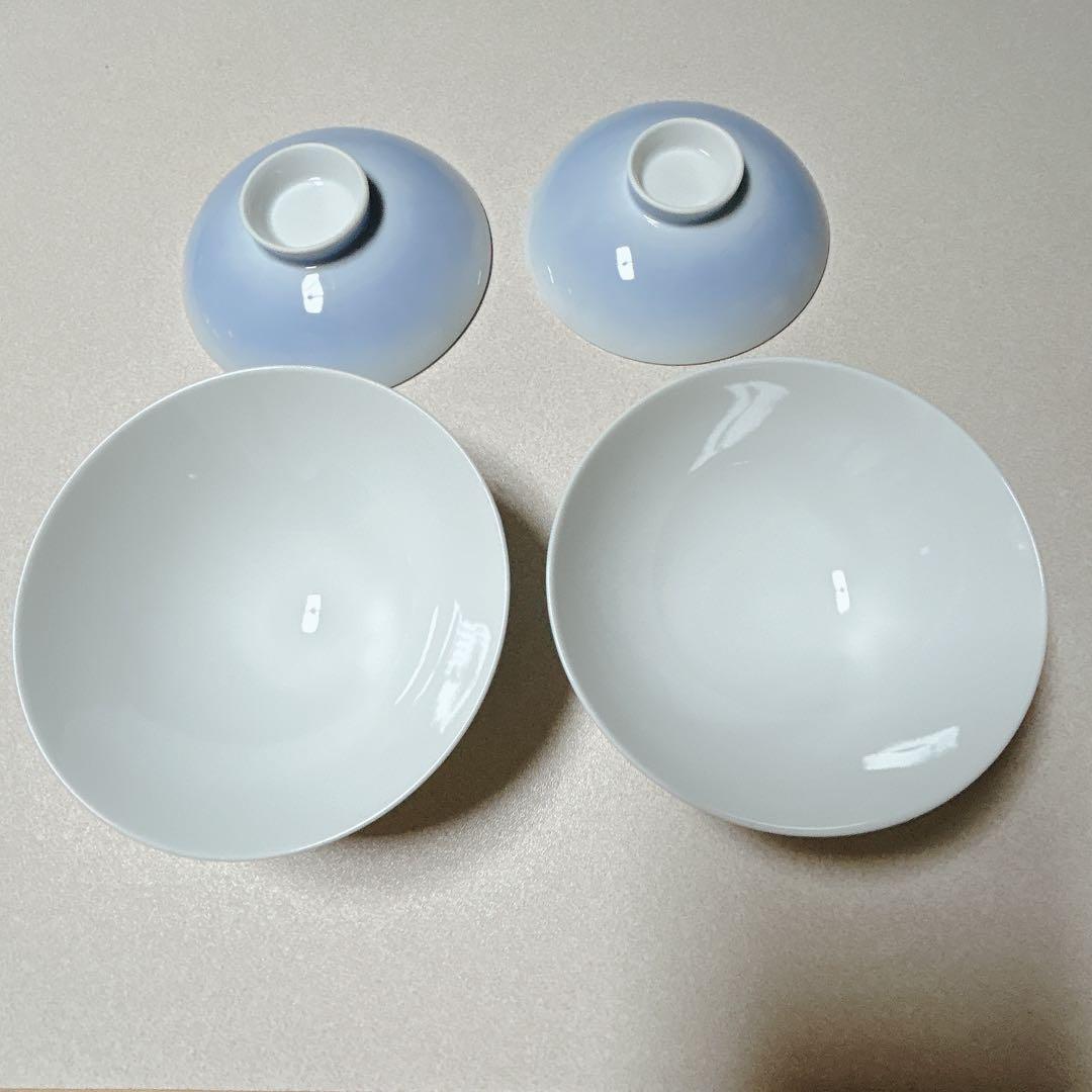 深川製磁 新春御題 風 組湯呑み 組飯椀