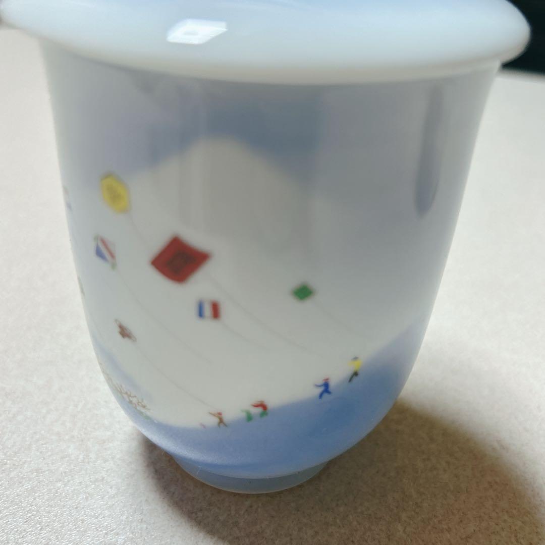 深川製磁 新春御題 風 組湯呑み 組飯椀