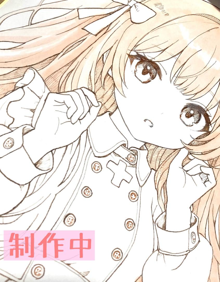 ＊*＊様 原画　手描きイラスト オリジナル　色紙　一点物　アナログ