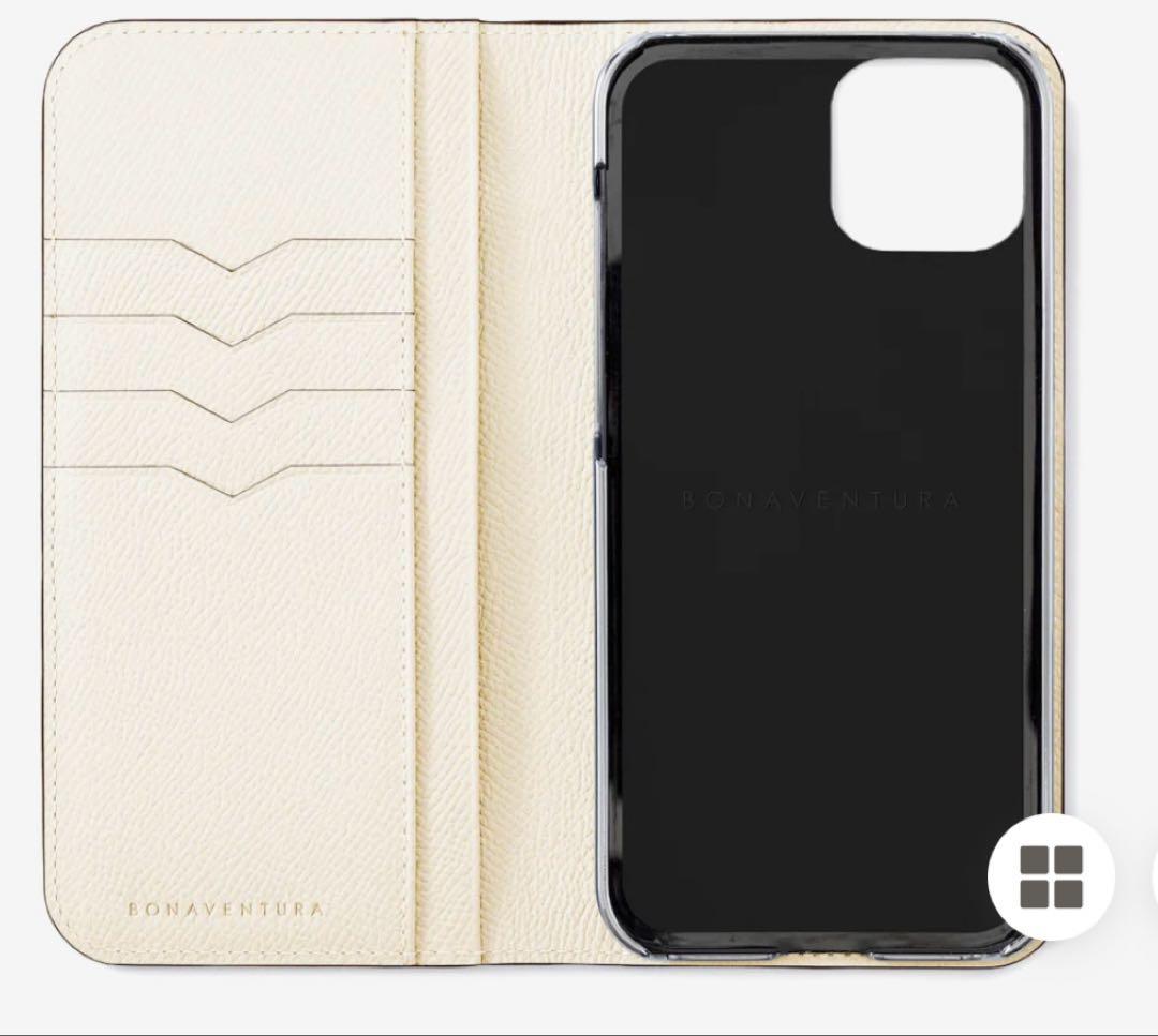 ボナベンチュラ　iPhone 15 Plus 手帳型　シェル・ホワイト