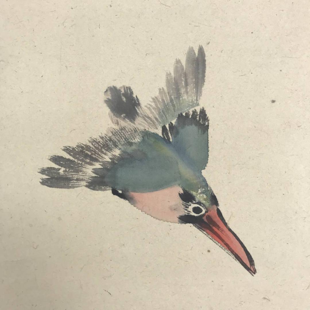 【真作】鈴木松年/燕子花翡翠図/カキツバタ/カワセミ/掛軸/名家伝来AB-694