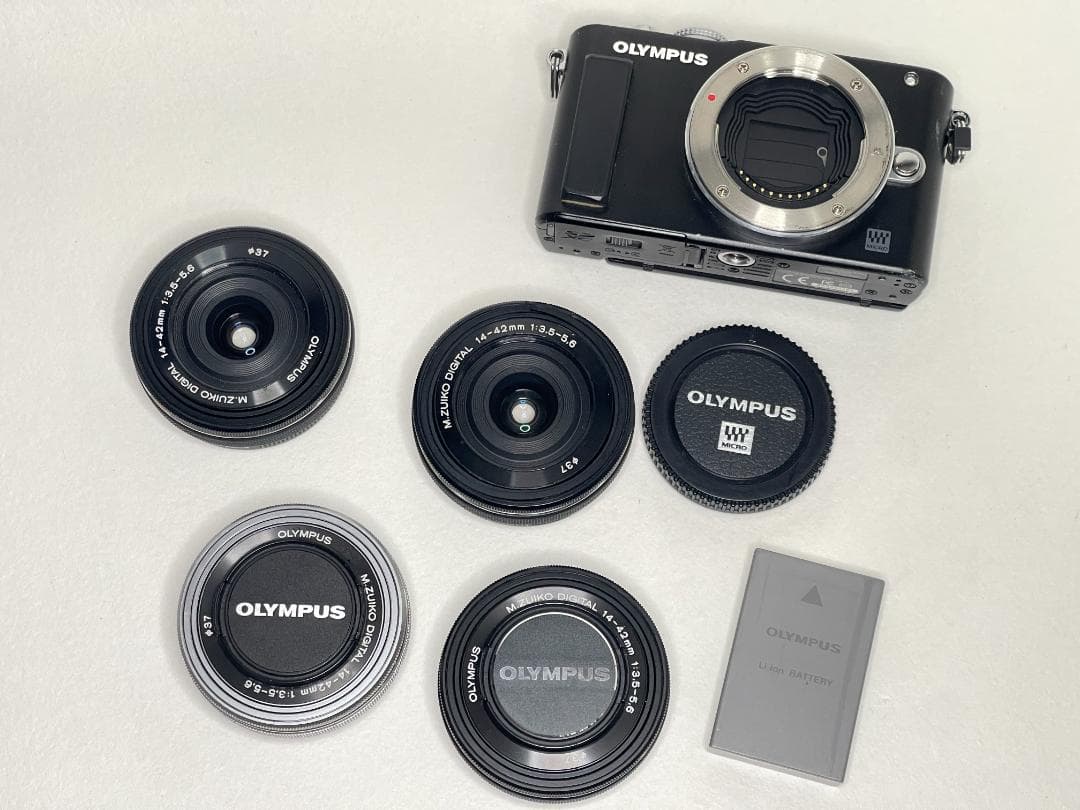 OLYMPUS PEN Lite E-PL3 ブラック ＋ レンズ×4 セット