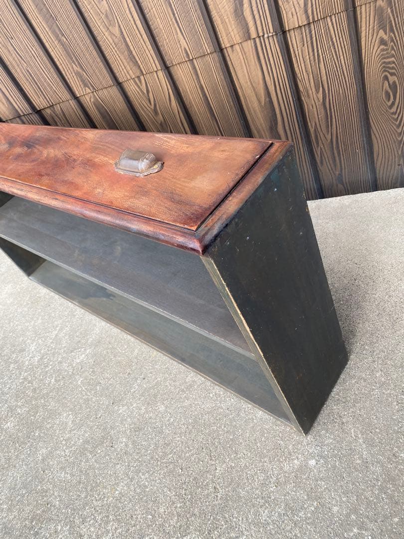 古家具　飾り棚　本棚　食器棚　カウンター キャビネット　インダストリアル　手作り