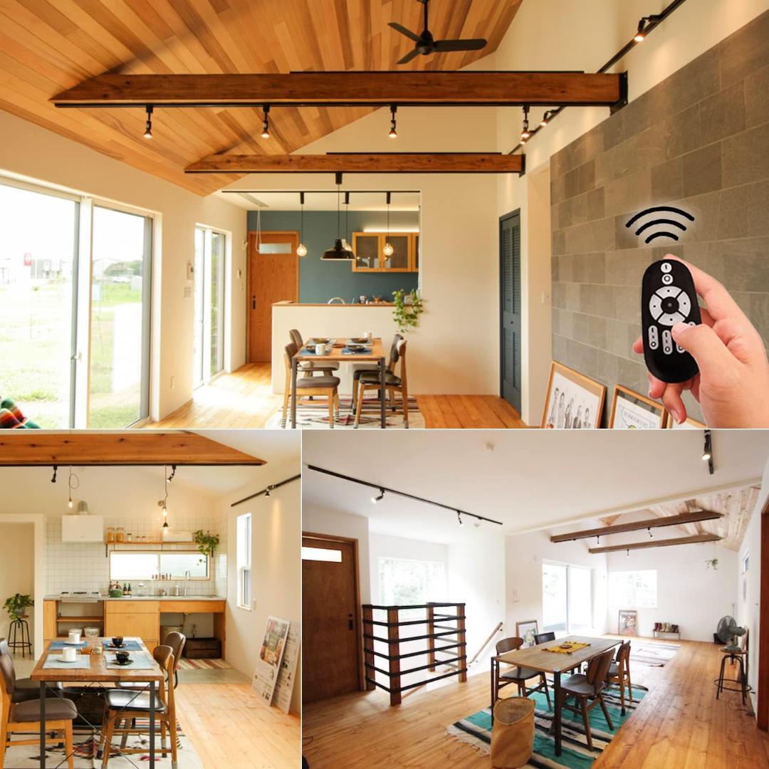 電球6個+リモコン付 ダクトレール スポットライト 6灯セット 調光調色 E26