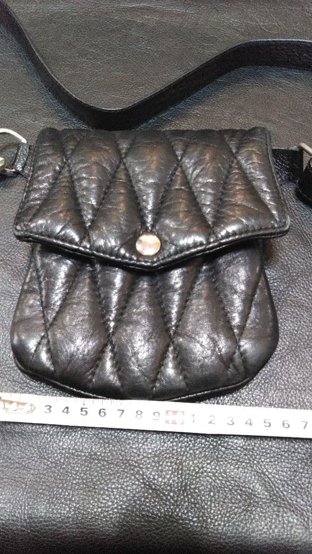 LDFS tokyo　オーダー特注 ダイヤモンドキルティングウエストレザーバッグ