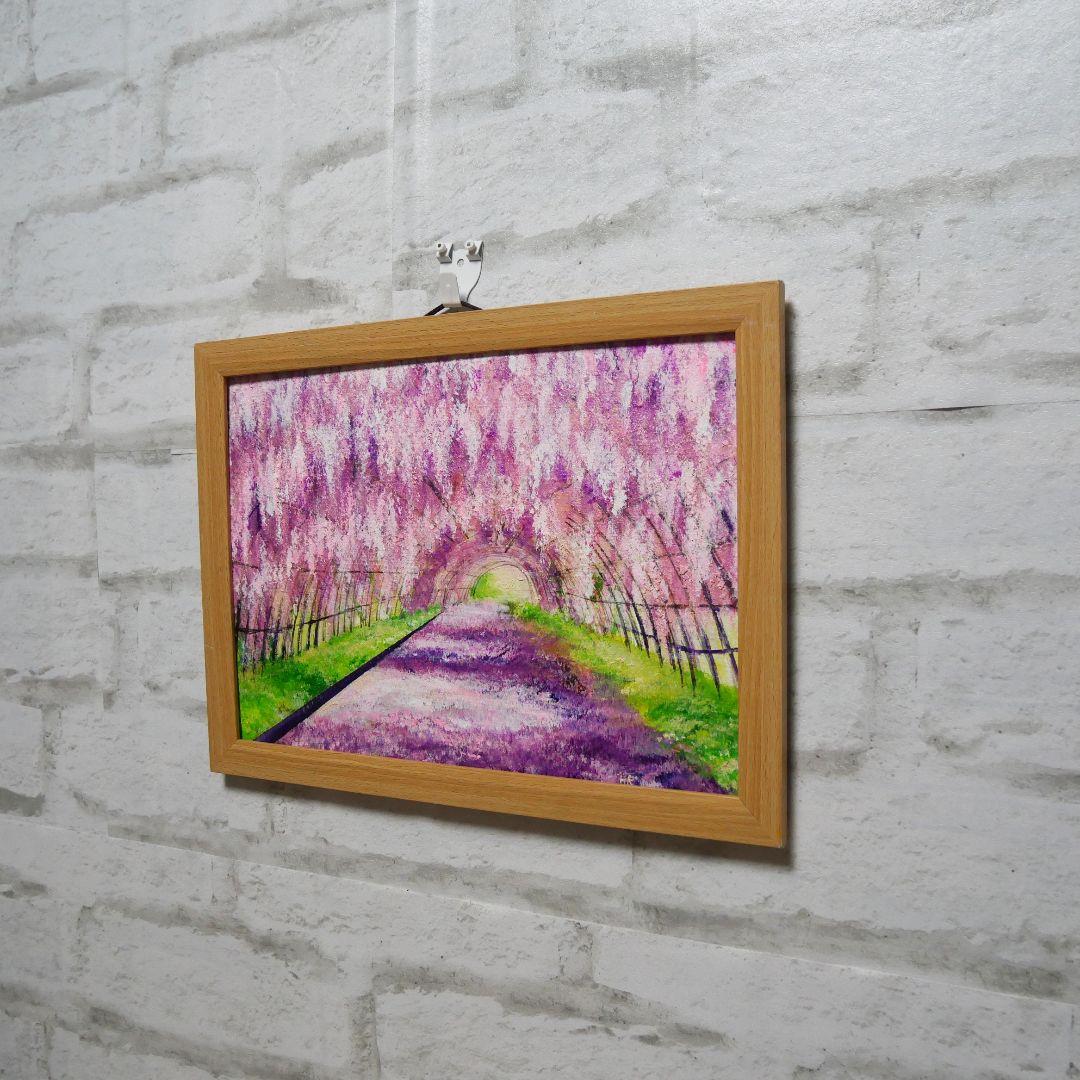 油絵 絵画 【藤の花ロード】