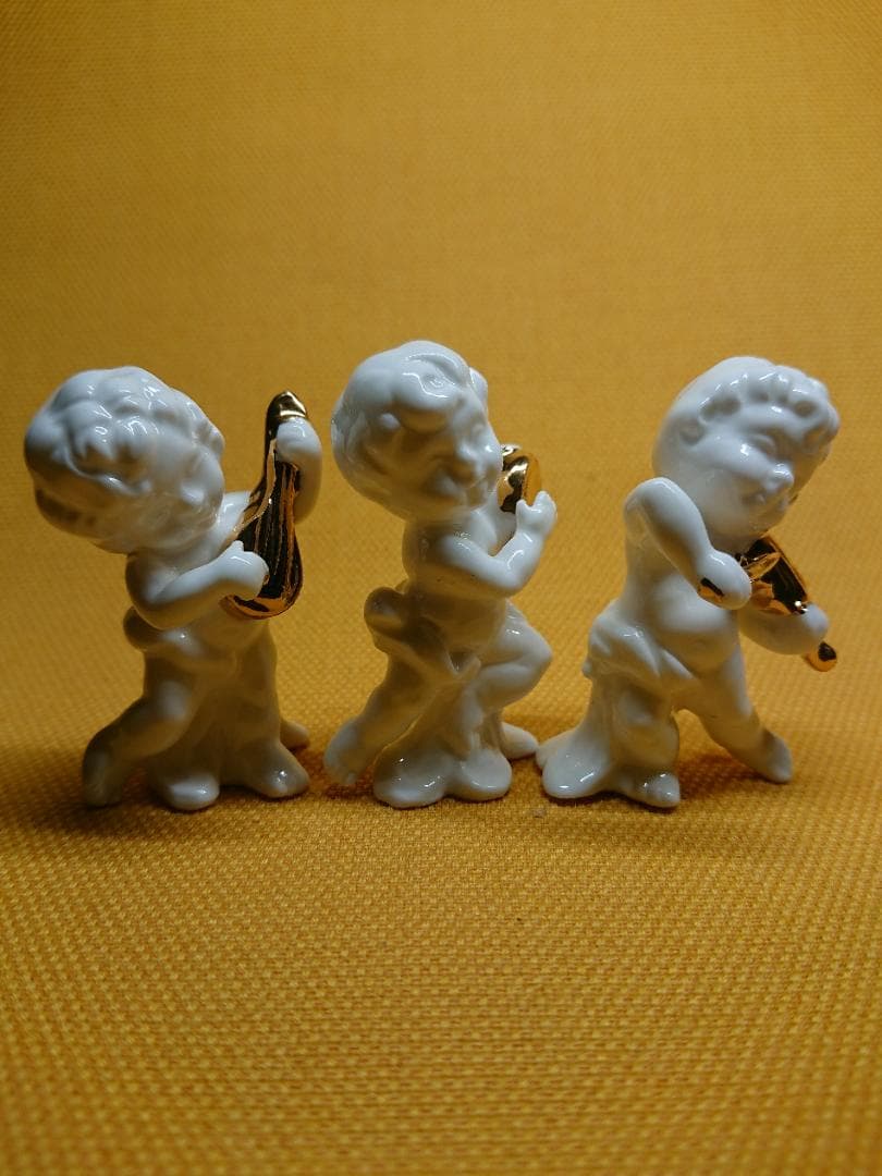 人形　天使　音楽隊　陶器　オブジェ　置物　インテリア　工芸品　美術品　A3076