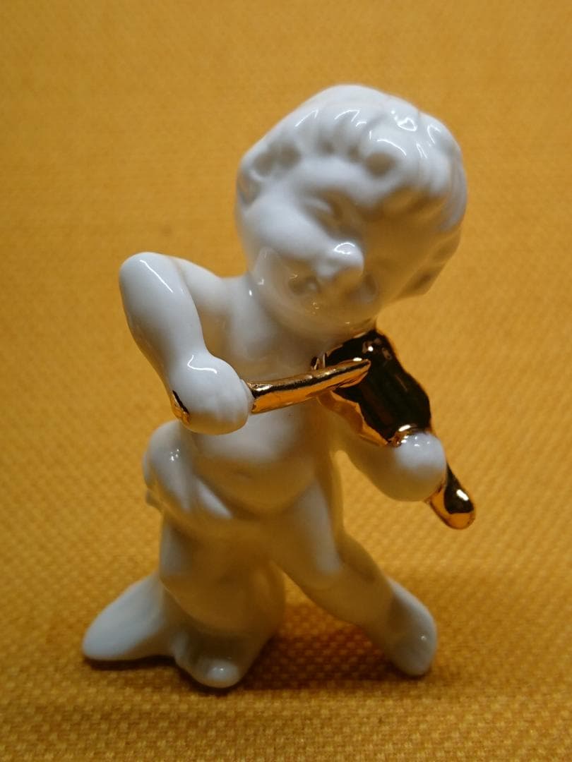 人形　天使　音楽隊　陶器　オブジェ　置物　インテリア　工芸品　美術品　A3076