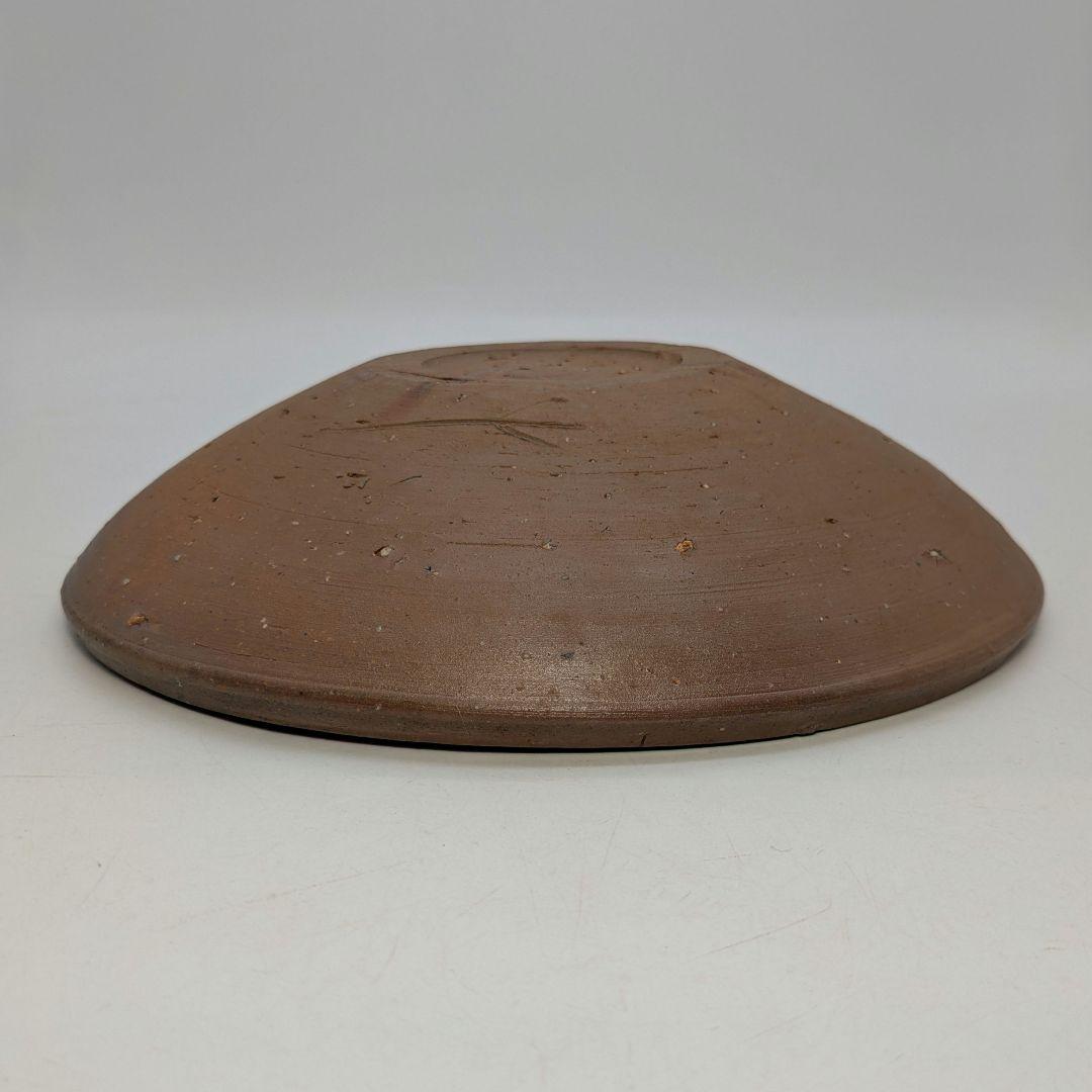 人間国宝 藤原雄 備前焼 緋襷中皿 共箱 和食器 菓子器 菓子鉢 菓子皿 皿鉢