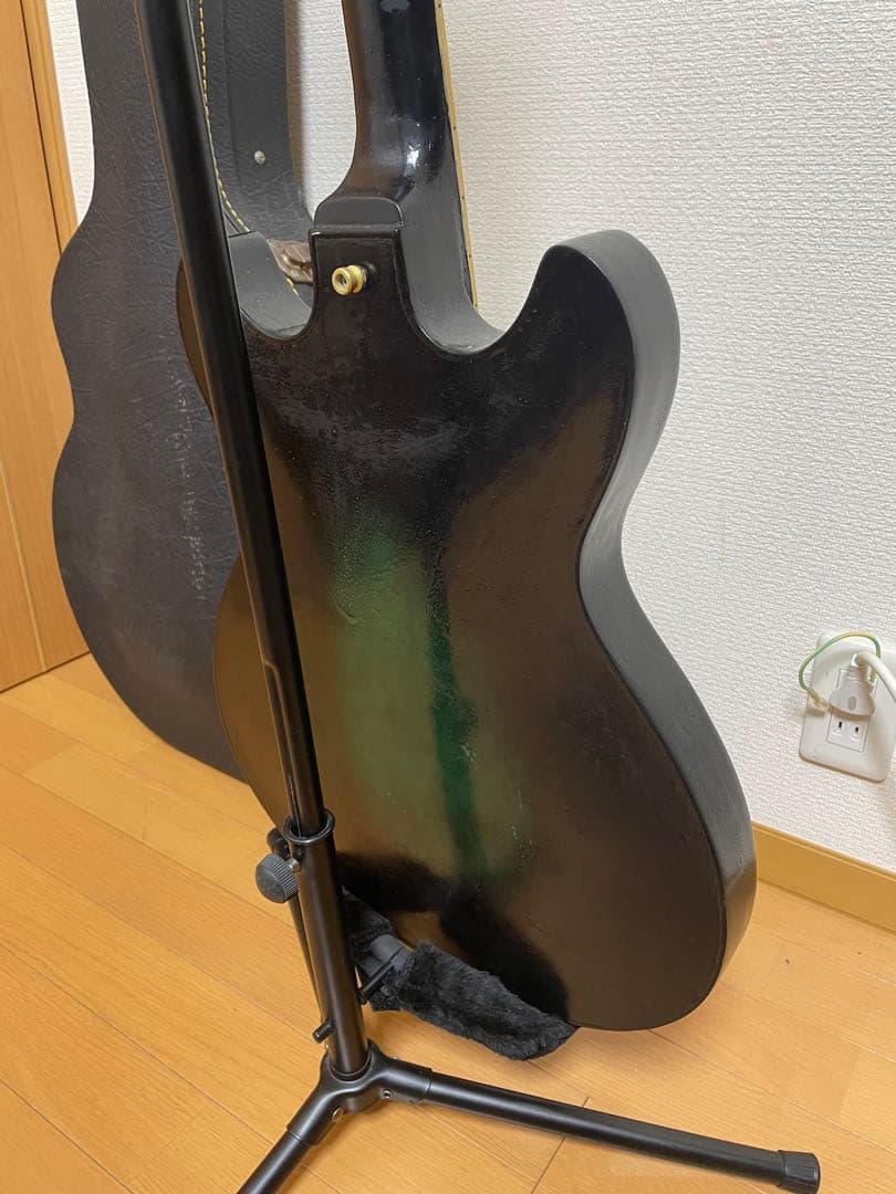 セミアコ エレキギター グラデーションブラックグリーン