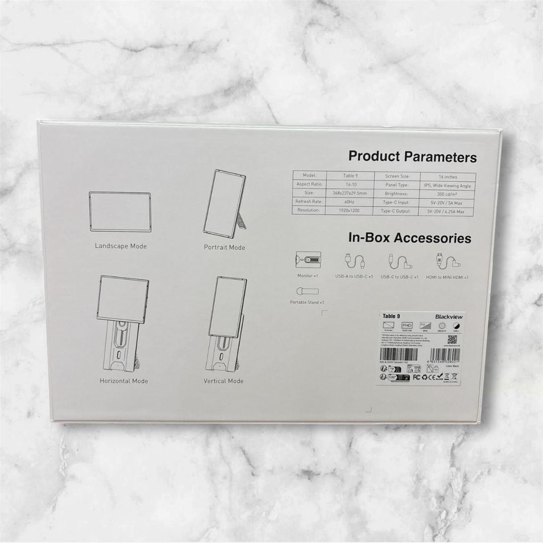 モバイルモニター 16インチ 一体型スタンド Blackview ゲーム 軽量