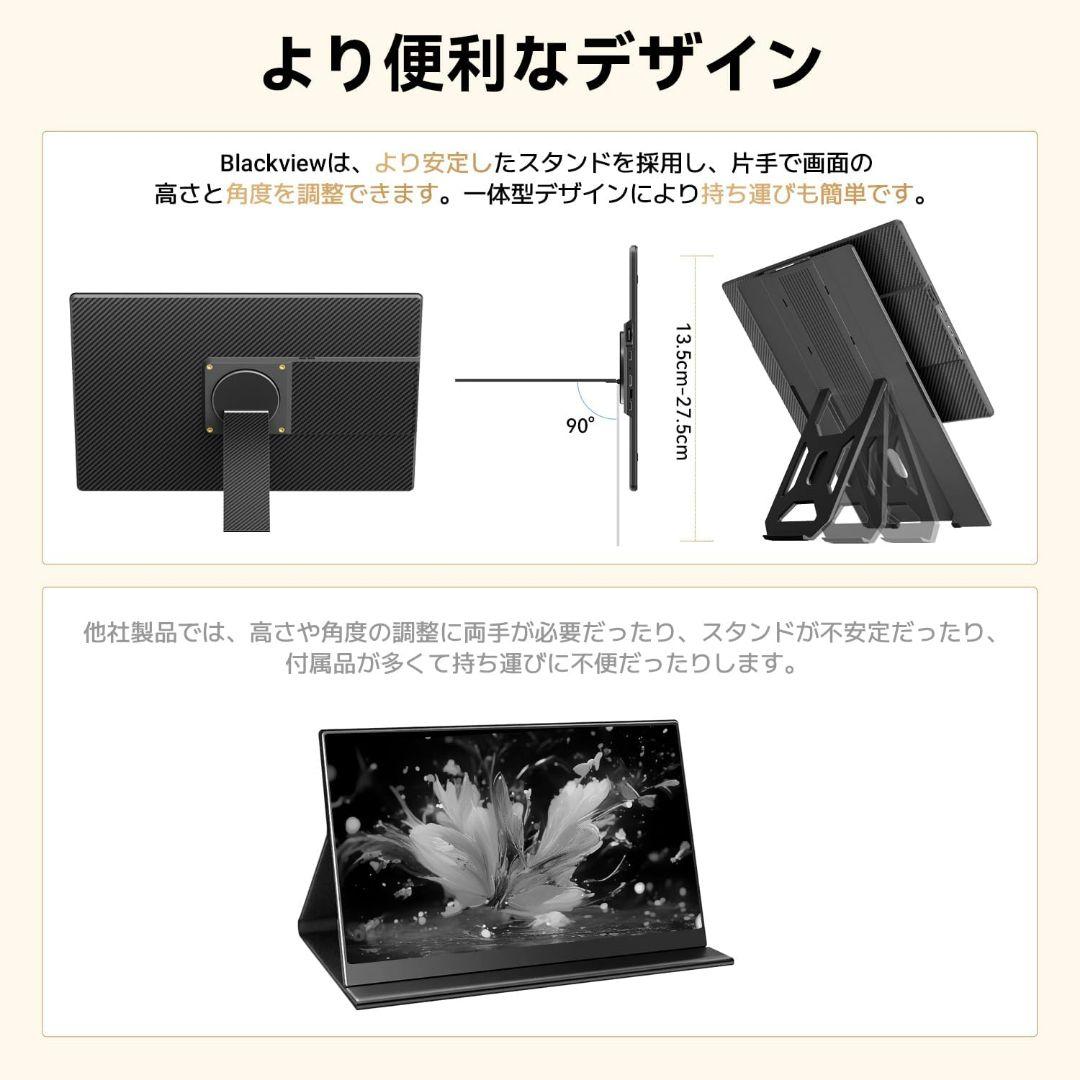 モバイルモニター 16インチ 一体型スタンド Blackview ゲーム 軽量