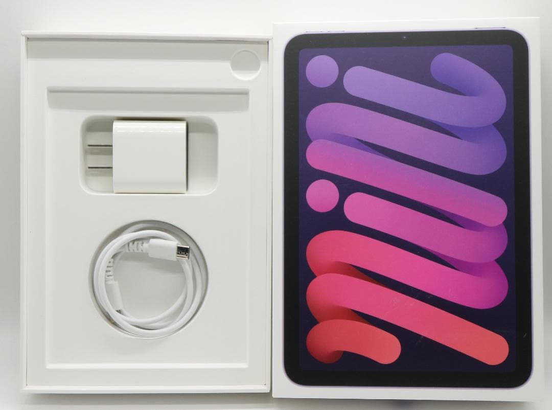 美品iPad mini6 第6世代 セルラー バッテリー良好 充電器 ケーブル箱