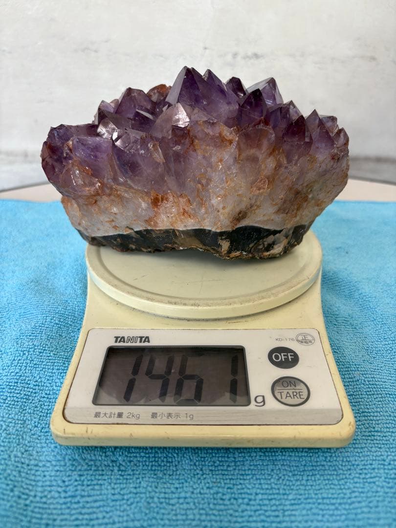 激レアアメジストクラスター1461g深い紫美しいアメジスト