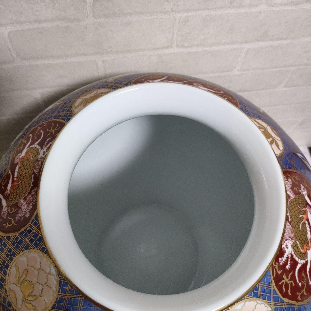 有田焼 名工 緒方松右衛門 大花瓶 花器 飾り壷 鷹 鳳凰 古伊万里様式 金彩