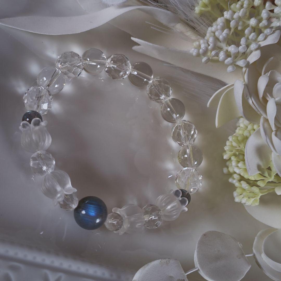 新作♡ラブラドライト✩水晶すずらん✩水晶